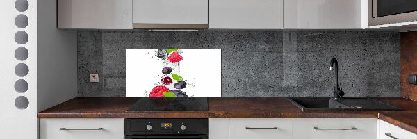 Glass splashback Fruit and water