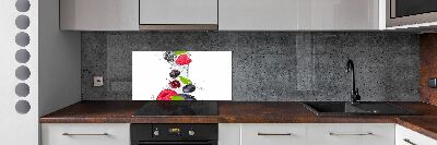 Glass splashback Fruit and water