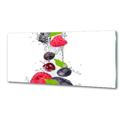 Glass splashback Fruit and water