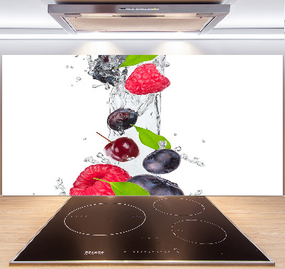 Glass splashback Fruit and water