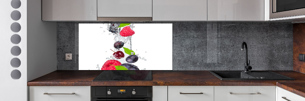 Glass splashback Fruit and water