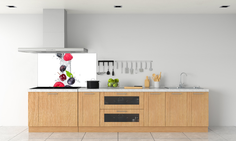 Glass splashback Fruit and water