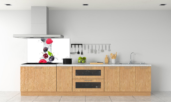 Glass splashback Fruit and water