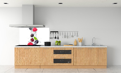 Glass splashback Fruit and water