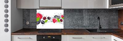 Glass splashback Fruit and water