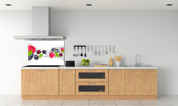 Glass splashback Fruit and water