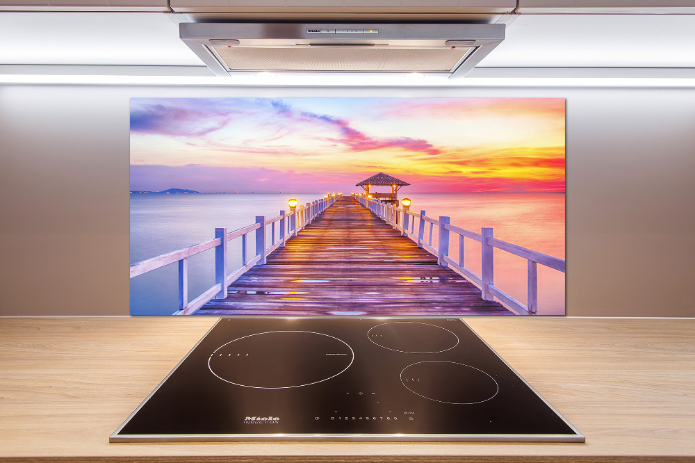 Cooker splashback Wooden pier