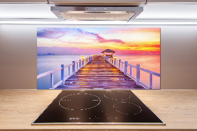 Cooker splashback Wooden pier