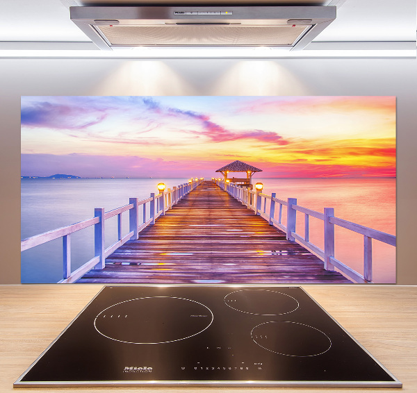 Cooker splashback Wooden pier