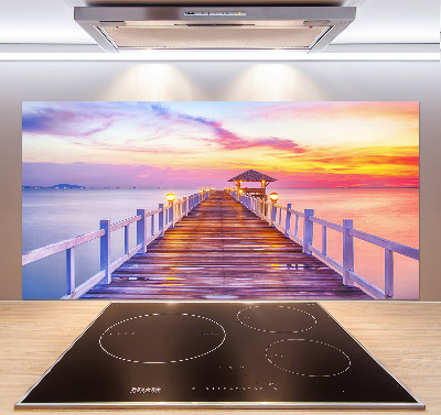 Cooker splashback Wooden pier