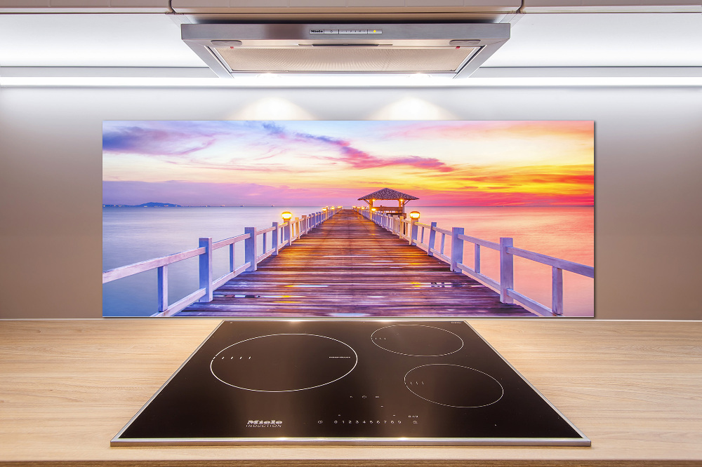 Cooker splashback Wooden pier