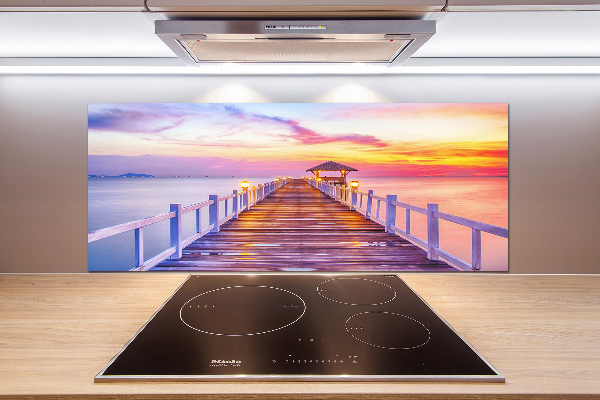 Cooker splashback Wooden pier