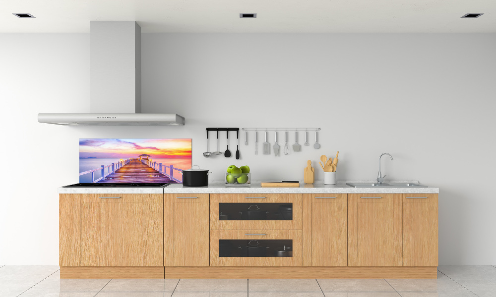 Cooker splashback Wooden pier