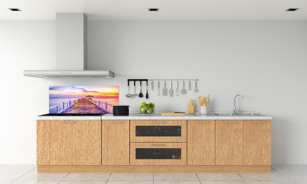 Cooker splashback Wooden pier