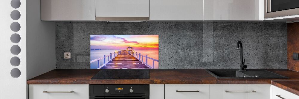 Cooker splashback Wooden pier