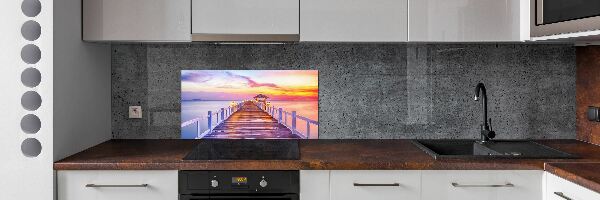 Cooker splashback Wooden pier