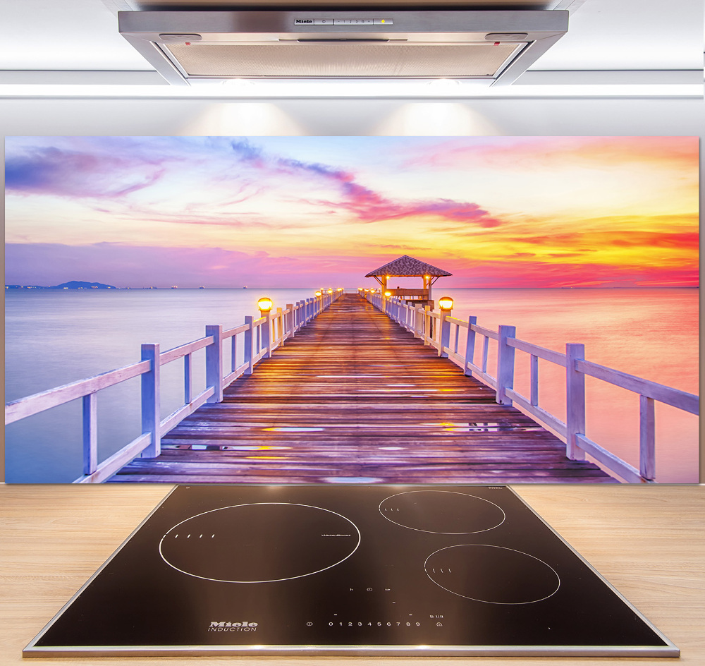 Cooker splashback Wooden pier