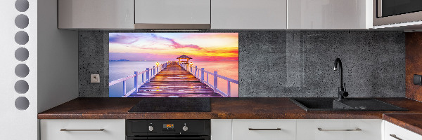 Cooker splashback Wooden pier