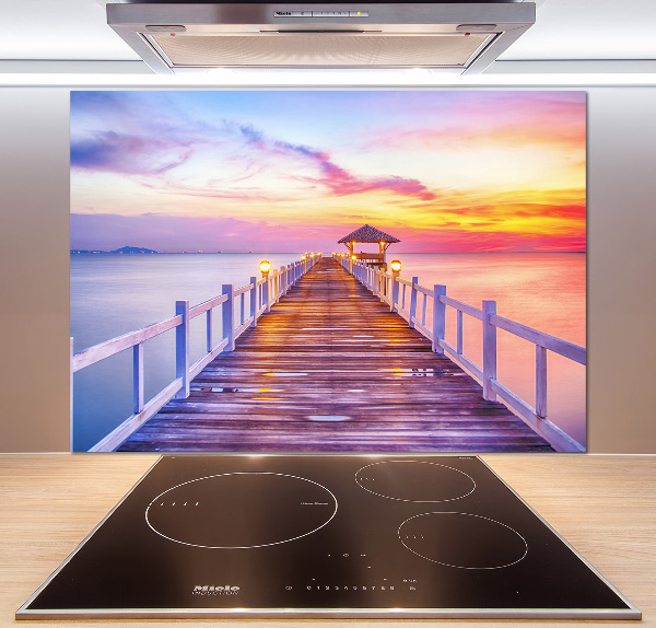 Cooker splashback Wooden pier