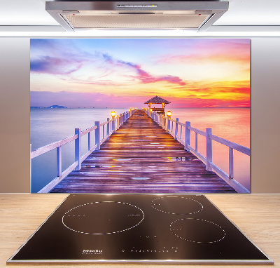 Cooker splashback Wooden pier