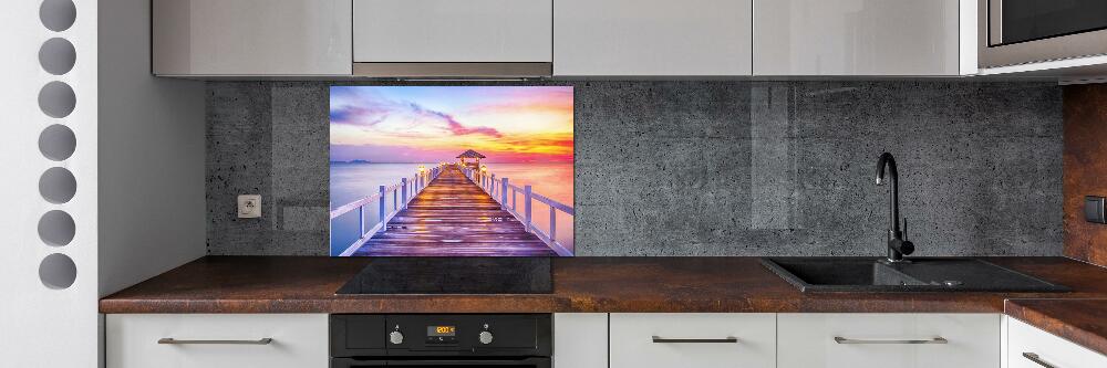 Cooker splashback Wooden pier