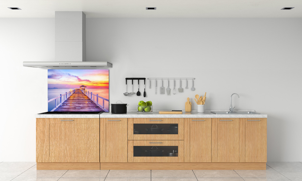 Cooker splashback Wooden pier