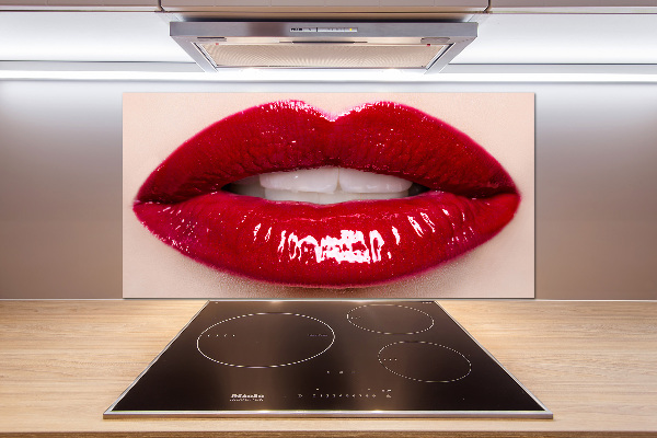 Cooker splashback Red lips