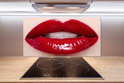 Cooker splashback Red lips