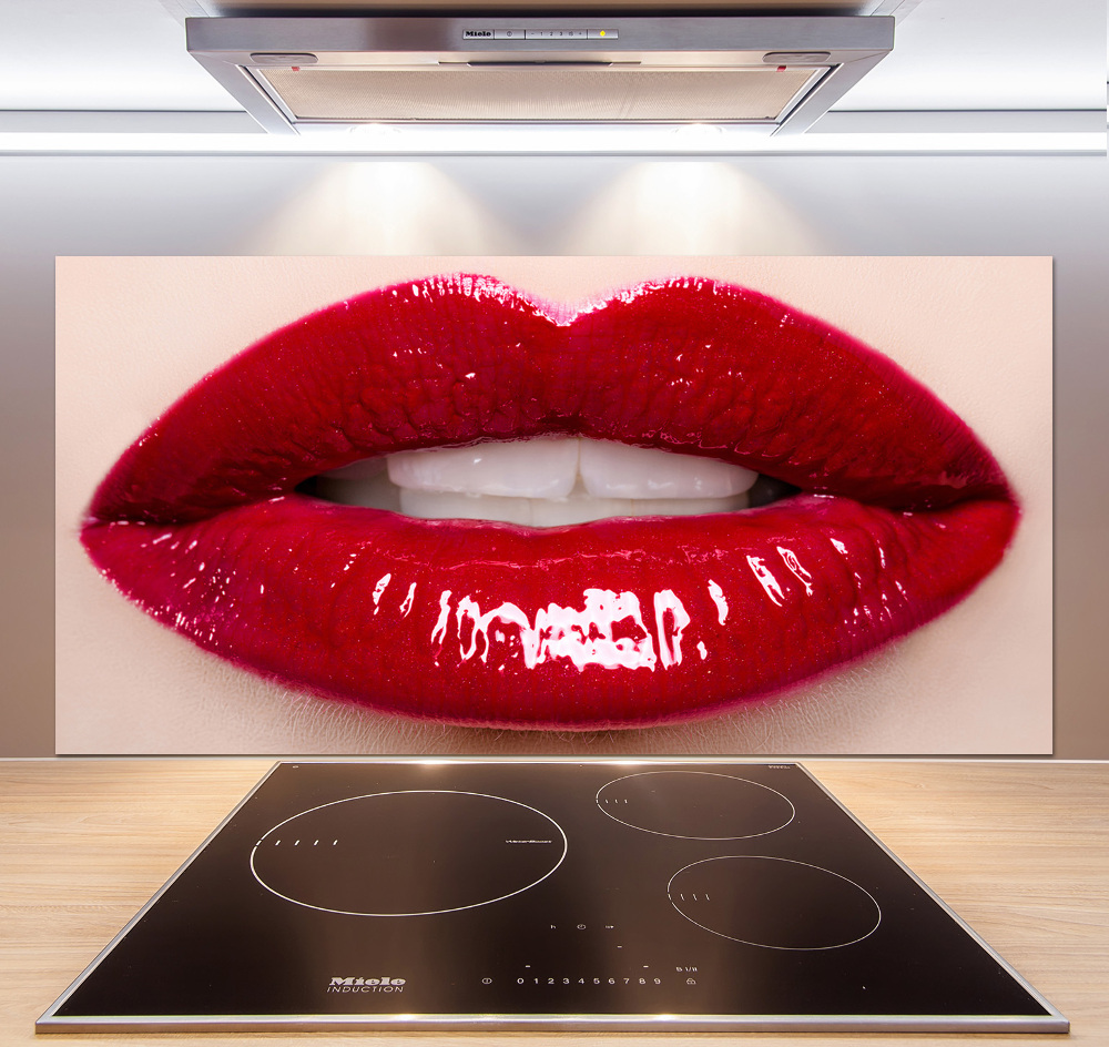 Cooker splashback Red lips