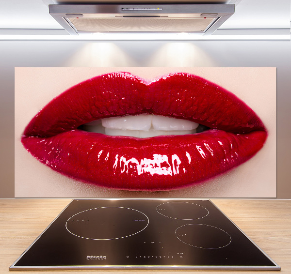 Cooker splashback Red lips