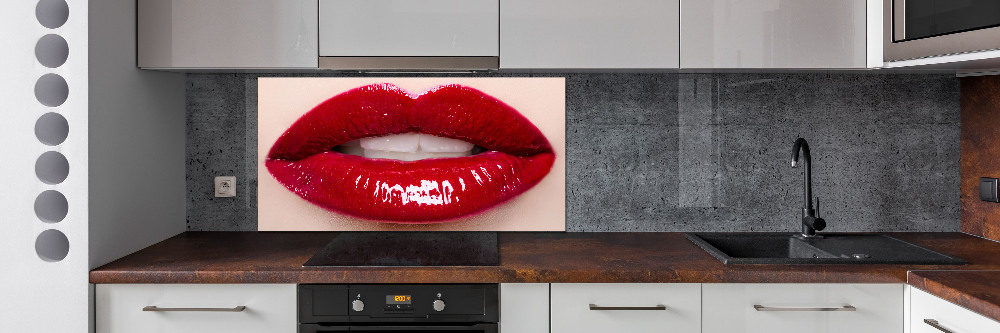 Cooker splashback Red lips