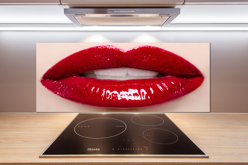 Cooker splashback Red lips