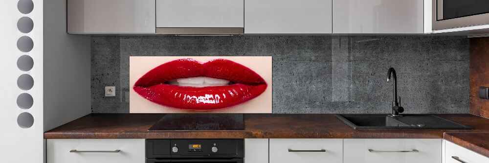 Cooker splashback Red lips