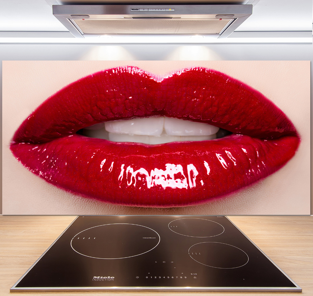 Cooker splashback Red lips