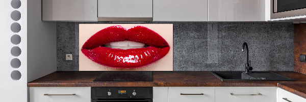 Cooker splashback Red lips