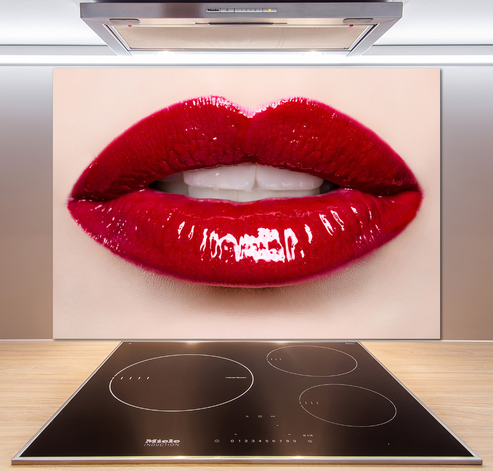 Cooker splashback Red lips