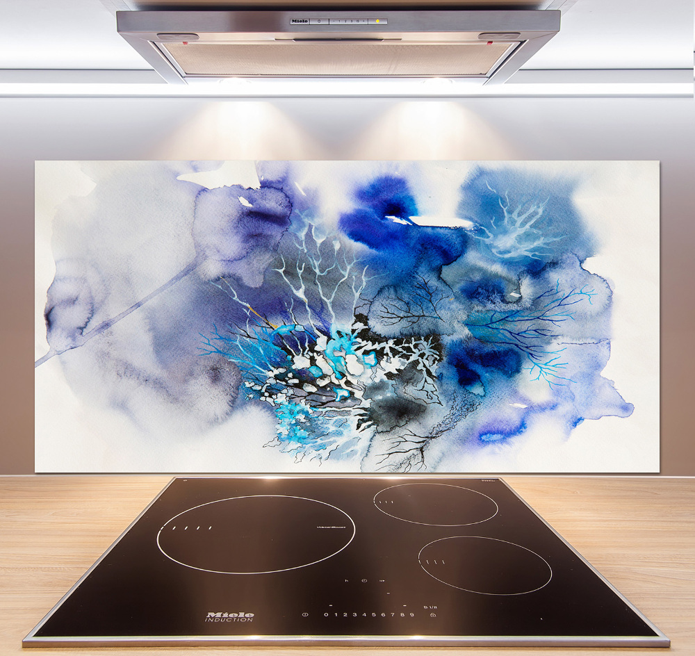 Kitchen splashback Abstraction flowers