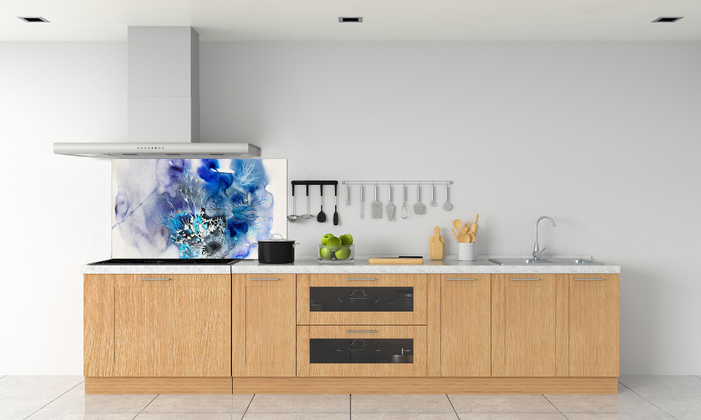 Kitchen splashback Abstraction flowers