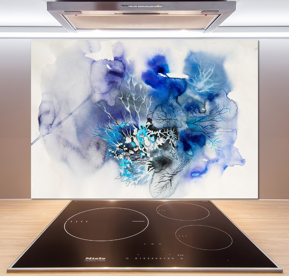 Kitchen splashback Abstraction flowers