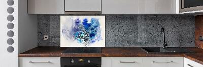 Kitchen splashback Abstraction flowers