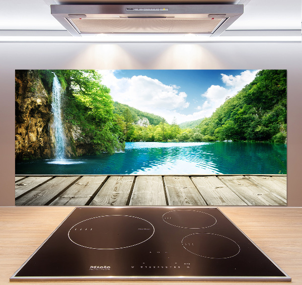 Cooker splashback Waterfall in the forest