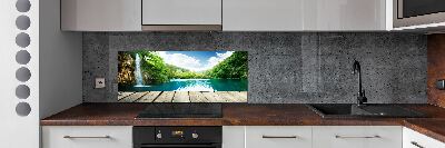 Cooker splashback Waterfall in the forest