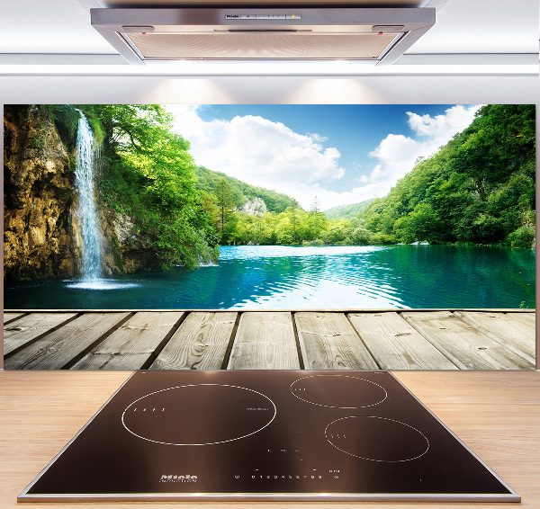 Cooker splashback Waterfall in the forest