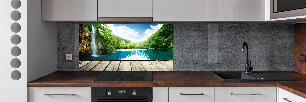 Cooker splashback Waterfall in the forest