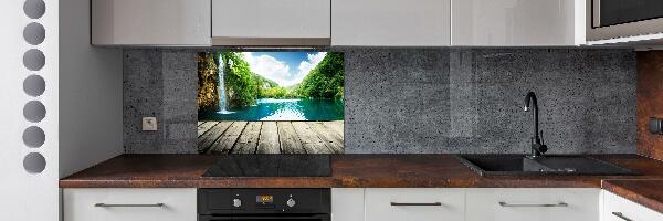 Cooker splashback Waterfall in the forest