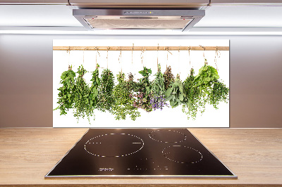 Cooker splashback Herbs on a string