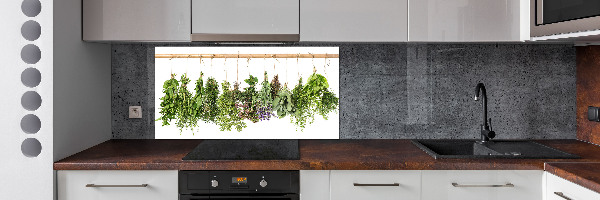 Cooker splashback Herbs on a string