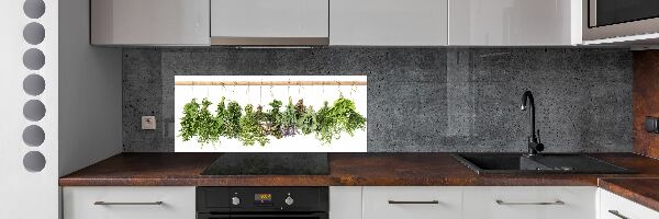 Cooker splashback Herbs on a string