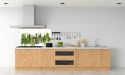 Cooker splashback Herbs on a string