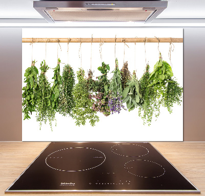 Cooker splashback Herbs on a string